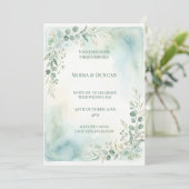 Invitation Mariage à la verdure à l'aquarelle (Debout devant)