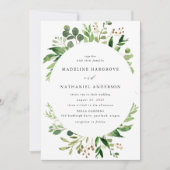 Invitation Mariage à la verdure aquarelle (Devant)
