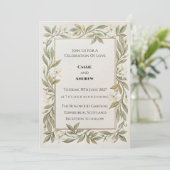 Invitation Mariage à la verdure de laurier doré (Debout devant)