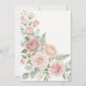 Invitation Mariage à la verdure de rose rose (Dos)