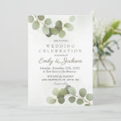 Invitation Mariage à la verdure Eucalyptus (Debout devant)