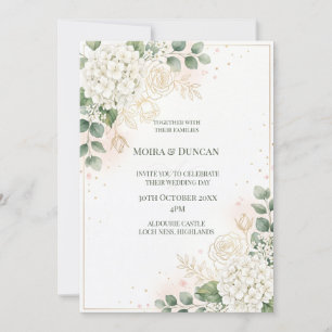 Invitation Mariage à la verdure florale ivoire