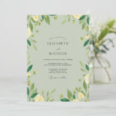 Invitation Mariage à la verdure ivoire céladon (Debout devant)