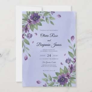 Invitation Mariage à la Vigne Améthyste et Pervenche