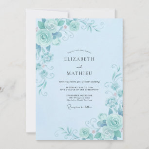 Invitation Mariage à la Vigne Azur Poudrée