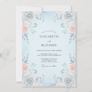 Invitation Mariage à la Vigne Bleue Poudre