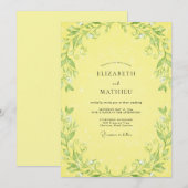 Invitation Mariage à la Vigne Citron (Devant / Derrière)