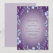 Invitation Mariage à la Vigne de Fleur de Violette (Devant / Derrière)