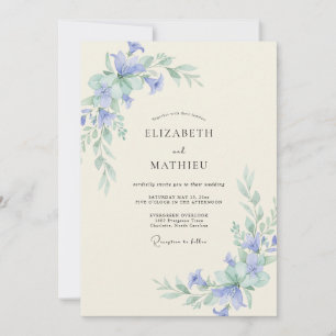 Invitation Mariage à la Vigne de Mer Periwinkle