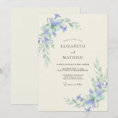 Invitation Mariage à la Vigne de Mer Periwinkle (Devant / Derrière)