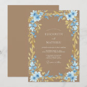 Invitation Mariage à la Vigne de Sable Azur (Devant / Derrière)