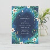 Invitation Mariage à la Vigne de Teinte de Minuit (Debout devant)