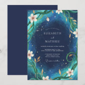 Invitation Mariage à la Vigne de Teinte de Minuit (Devant / Derrière)