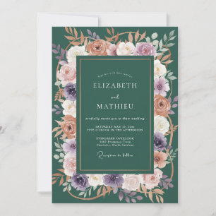 Invitation Mariage à la Vigne de Terre Cuite Émeraude