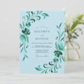 Invitation Mariage à la Vigne Émeraude Céleste (Debout devant)