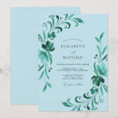 Invitation Mariage à la Vigne Émeraude Céleste (Devant / Derrière)