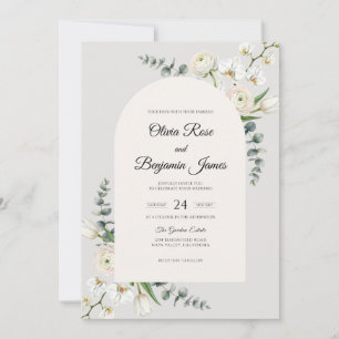 Invitation Mariage à la Vigne en Ivoire Douce