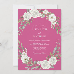 Invitation Mariage à la Vigne Fuchsia