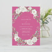 Invitation Mariage à la Vigne Fuchsia (Debout devant)