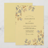 Invitation Mariage à la Vigne Gris Beurre (Devant / Derrière)