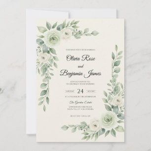 Invitation Mariage à la Vigne Olive Ivoire