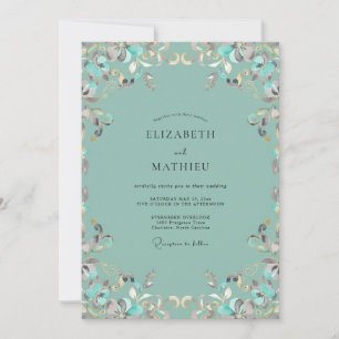 Invitation Mariage à la Vigne Ornée de Mousse de Mer