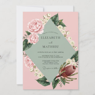 Invitation Mariage à la Vigne Rouge Sauge Rosée