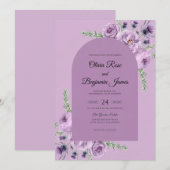 Invitation Mariage à la Vigne Violette (Devant / Derrière)