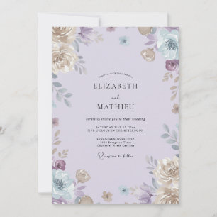 Invitation Mariage à la Vigne Violette Atténuée