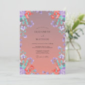 Invitation Mariage à la Vigne Violette Corail (Debout devant)