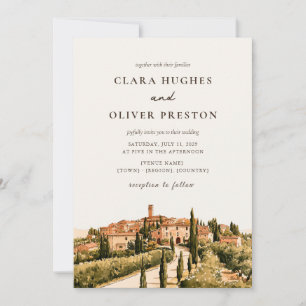 Invitation Mariage à la ville sur colline de Terracotta Sage