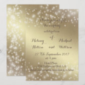 Invitation Mariage à l'allure dorée et romantique (Devant / Derrière)