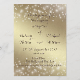 Invitation Mariage à l'allure dorée et romantique