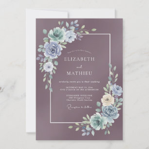 Invitation Mariage à l'améthyste poussiéreuse Ranunculus Euca