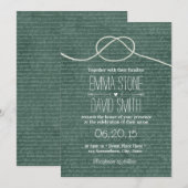 Invitation Mariage à l'ancienne craie Noue le nœud (Devant / Derrière)