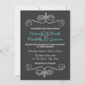 Invitation Mariage à l'ancienne sur tableau noir avec Chevaux (Dos)