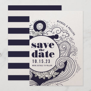 Invitation Mariage à l'ancre nautique