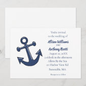 Invitation Mariage à l'ancre nautique  (Devant / Derrière)