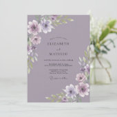 Invitation Mariage à l'Anémone Améthyste Poussiéreuse (Debout devant)