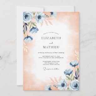 Invitation Mariage à l'anémone d'abricot en acier