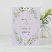 Invitation Mariage à l'anémone de lilas (Debout devant)