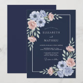 Invitation Mariage à l'Anémone de Minuit (Devant / Derrière)