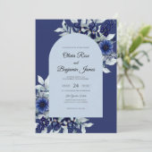 Invitation Mariage à l'anémone de saphir (Debout devant)