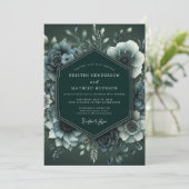 Invitation Mariage à l'anémone émeraude Moody (Debout devant)