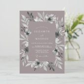 Invitation Mariage à l'Anémone Éthérée Mauve (Debout devant)