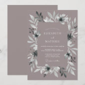 Invitation Mariage à l'Anémone Éthérée Mauve (Devant / Derrière)