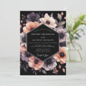 Invitation Mariage à l'Anémone Humeur Prune (Debout devant)