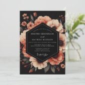 Invitation Mariage à l'anémone Vesper pêche (Debout devant)