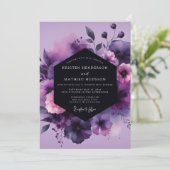 Invitation Mariage à l'anémone violette Moody (Debout devant)