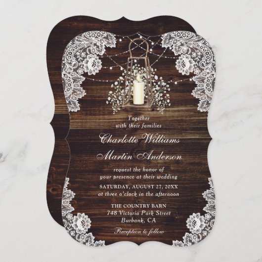 Invitation Mariage à lanterne pour bébé (Devant / Derrière)